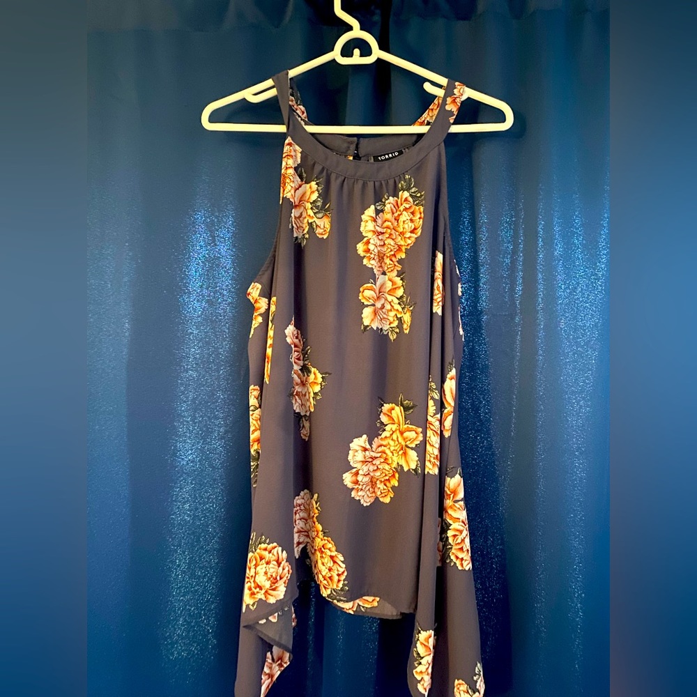 Torrid Purple Flower Flowy Sleevless Top Size 00